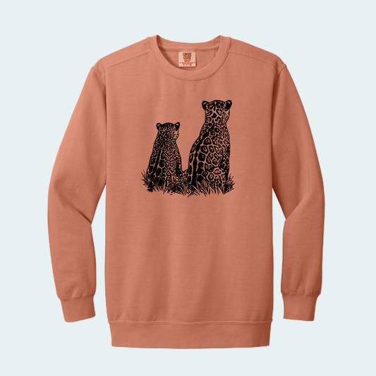 Two Jaguars -Fundraiser for Wild Cat Research and Management (Limited Edition for October) Unisex Comfort Color Crewneck