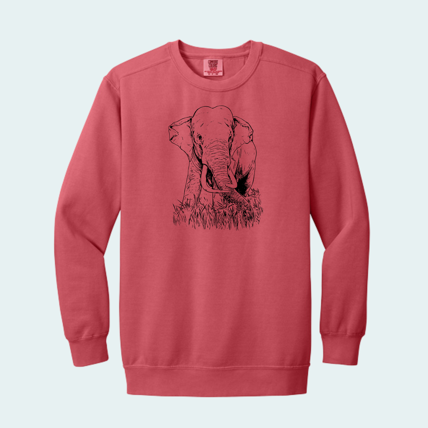 Asian Bull Elephant Fundraiser (Limited Edition for August) Unisex Comfort Color Crewneck