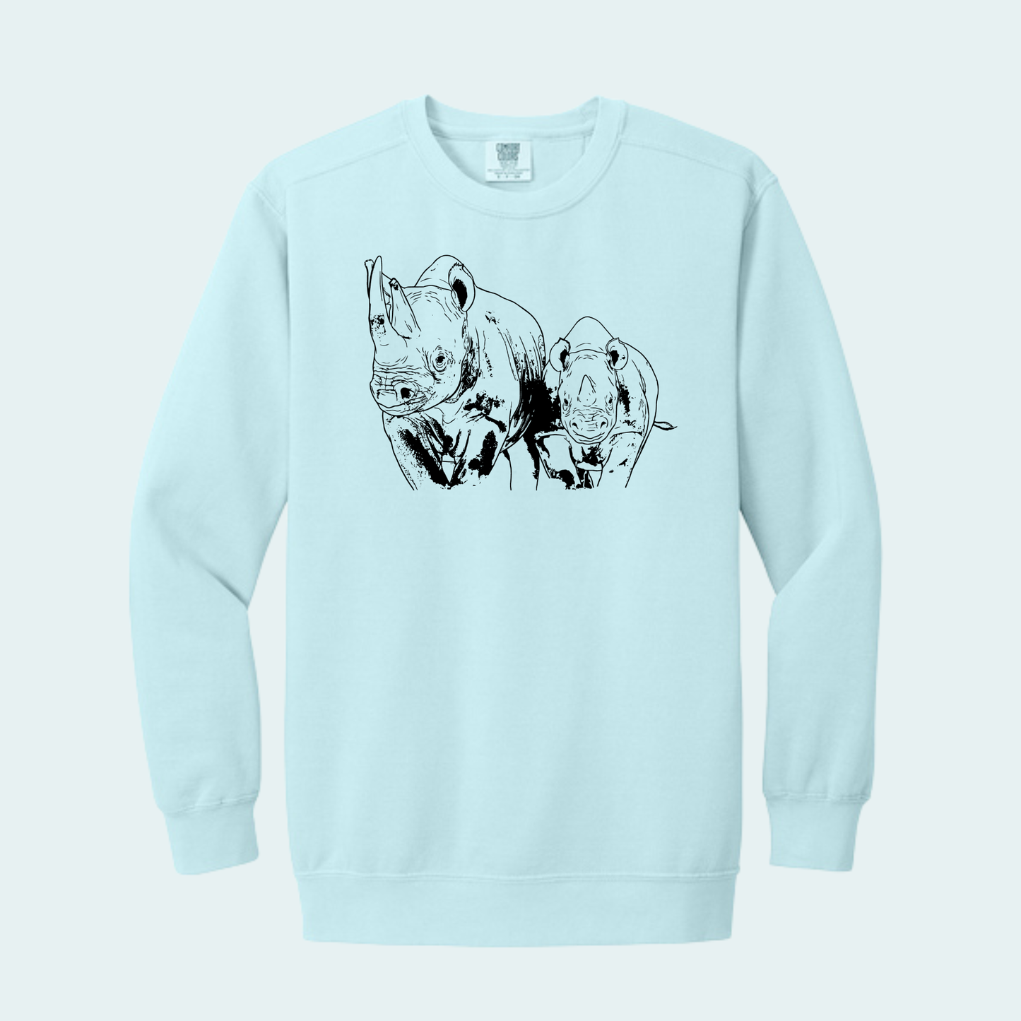 Rhino with Baby Fundraiser (Limited Edition for July) Comfort Color Crewneck