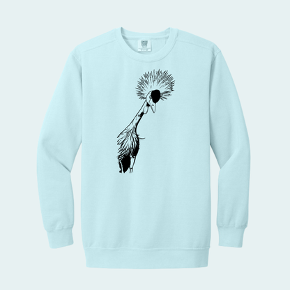 Grey Crowned Crane (Limited Edition for July) Comfort Color Crewneck