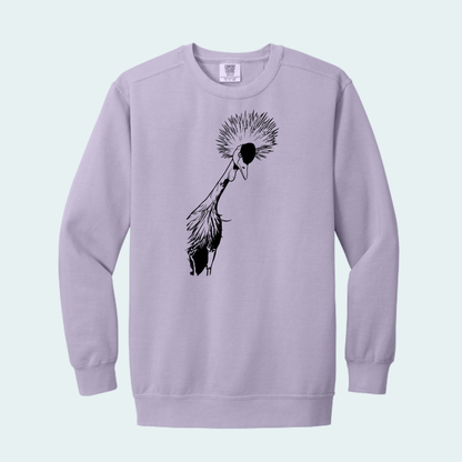 Grey Crowned Crane (Limited Edition for July) Comfort Color Crewneck