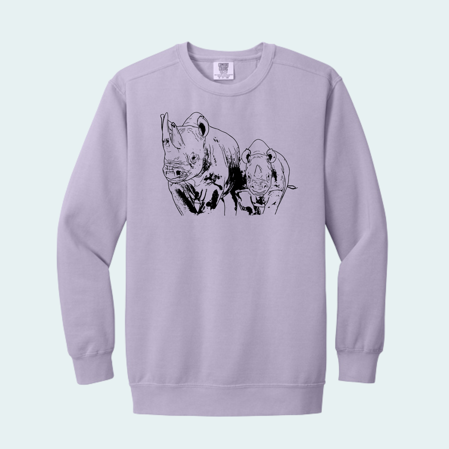Rhino with Baby Fundraiser (Limited Edition for July) Comfort Color Crewneck