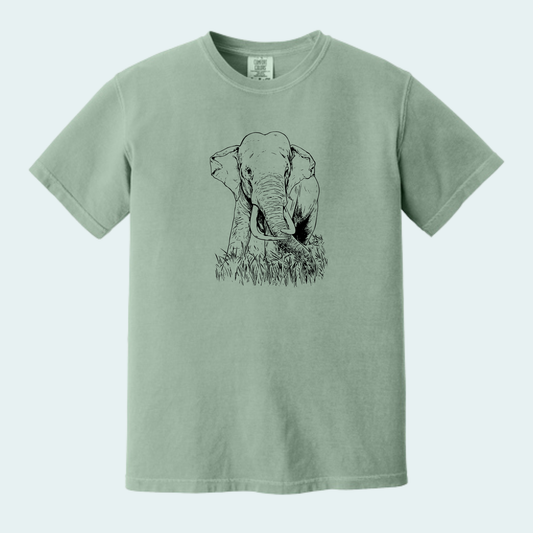 Asian Bull Elephant Fundraiser (Limited Edition for August) Unisex Comfort Color Tee