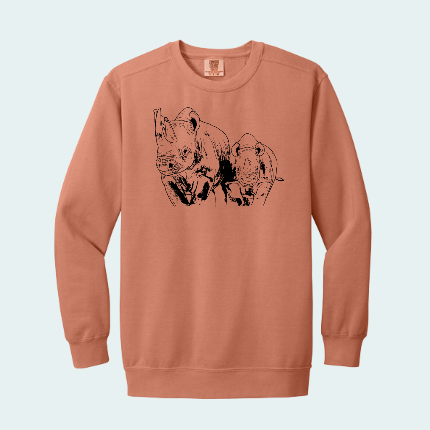 Rhino with Baby Fundraiser (Limited Edition for July) Comfort Color Crewneck