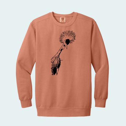 Grey Crowned Crane (Limited Edition for July) Comfort Color Crewneck