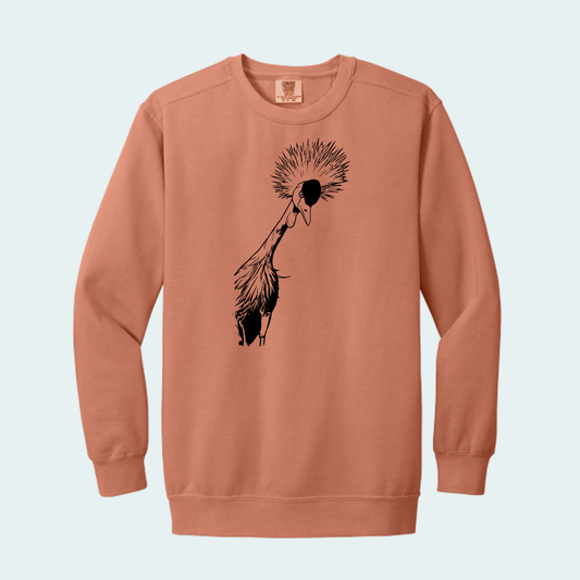 Grey Crowned Crane (Limited Edition for July) Comfort Color Crewneck