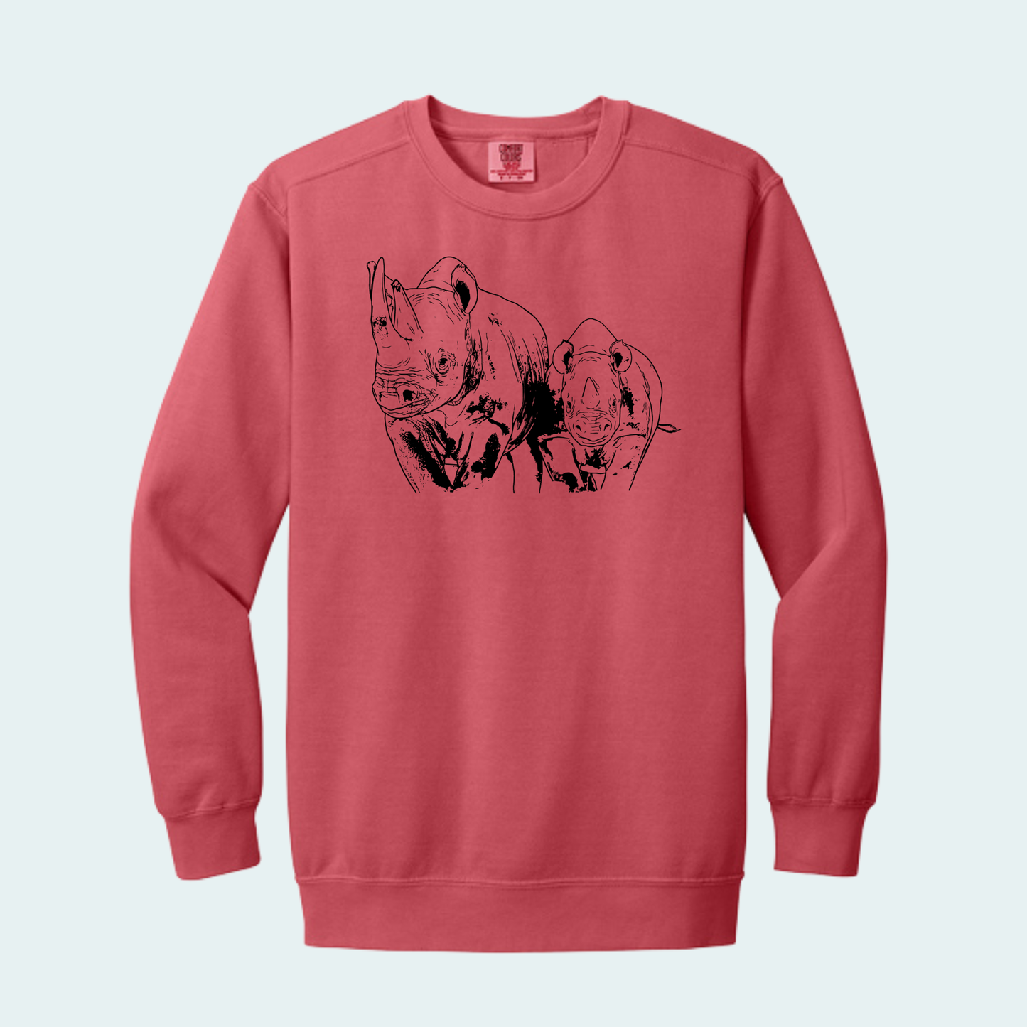 Rhino with Baby Fundraiser (Limited Edition for July) Comfort Color Crewneck