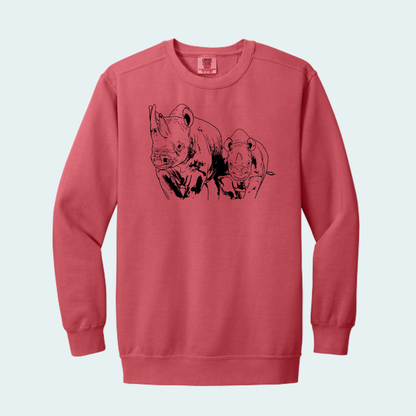 Rhino with Baby Fundraiser (Limited Edition for July) Comfort Color Crewneck