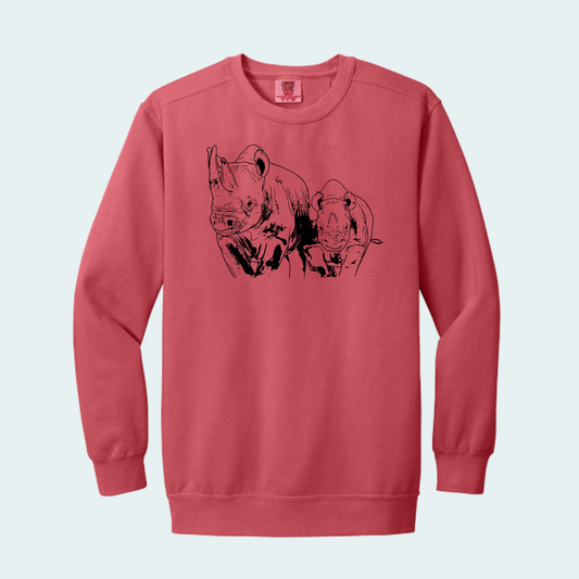 Rhino with Baby Fundraiser (Limited Edition for July) Comfort Color Crewneck