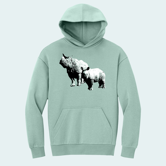Rhino with Baby (Limited Edition for January) Heavy Hoodie