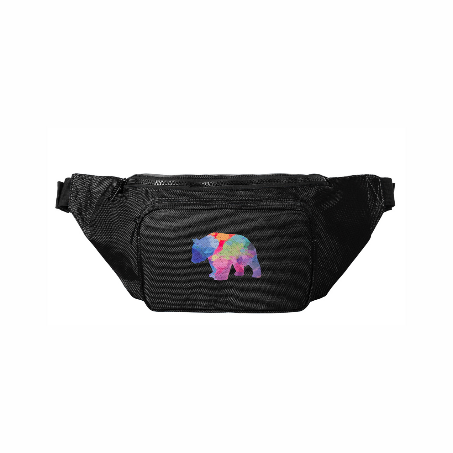 Giant Panda Rainbow Embroidery - Crossbody Hip Bag