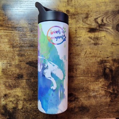 Fennec Fox Find me Wild Thing Quote - Rainbow Splatter Background - 20oz Water Bottle (Made to Order)