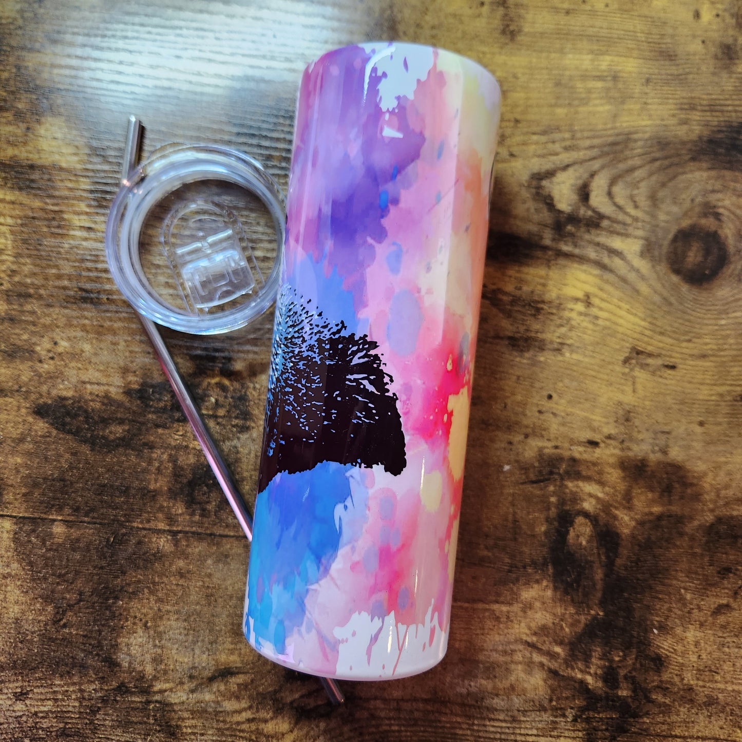 Vaso de salpicaduras de arco iris de nutria (hecho a pedido)