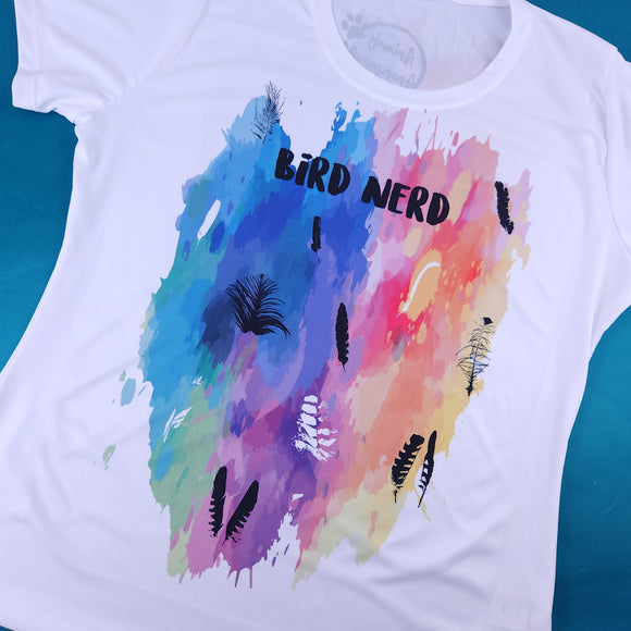 Bird Feathers and Prints Rainbow Splatter Top (Pre Order)