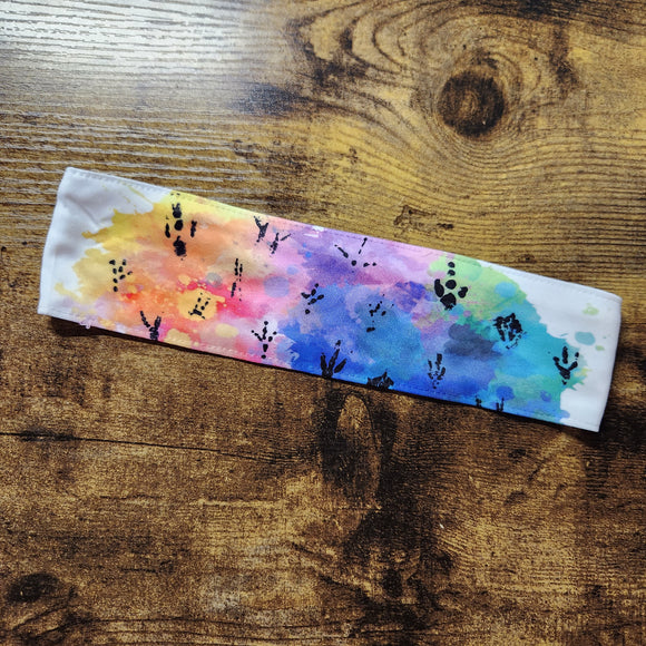 Bird Feet Print Rainbow Splatter Headband (Made to Order)