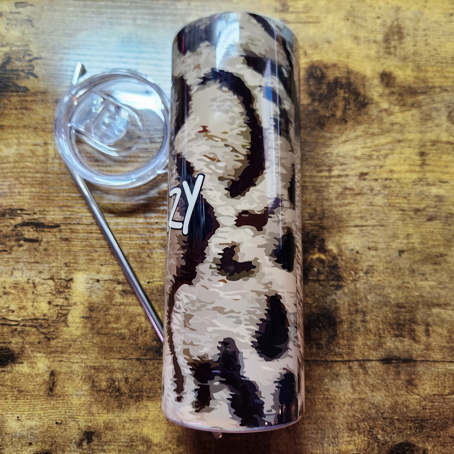 Manchas de leopardo nubladas - Cat Crazy - Vaso de 20 oz (hecho a pedido)