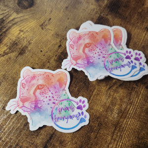 Cheetah Rainbow Sketch - Sticker