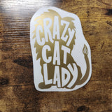 Crazy Cat Lady Lion - Calcomanía de vinilo (hecha a pedido)