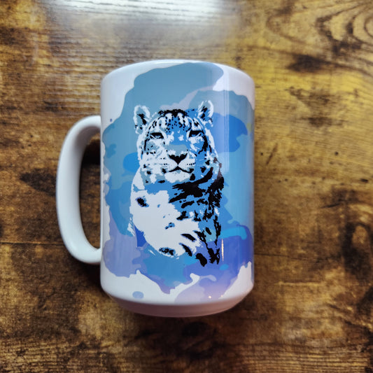 Snow Leopard Splatter - Mug (Pre order)