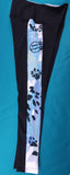 Snow Leopard Print Watercolor Blue Splash and Black High Waisted Full Length Leggings - Limited Edition (Pre Order)
