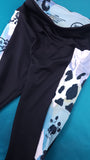 Snow Leopard Print Watercolor Blue Splash and Black High Waisted Full Length Leggings - Limited Edition (Pre Order)