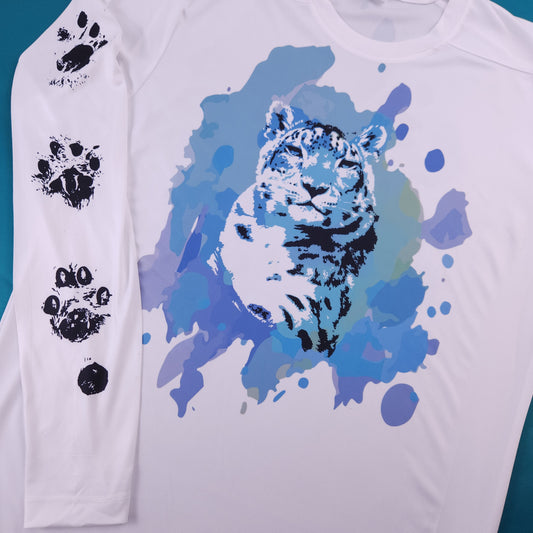 Snow Leopard Long Sleeve Tee (Sublimation Print) (Pre order)