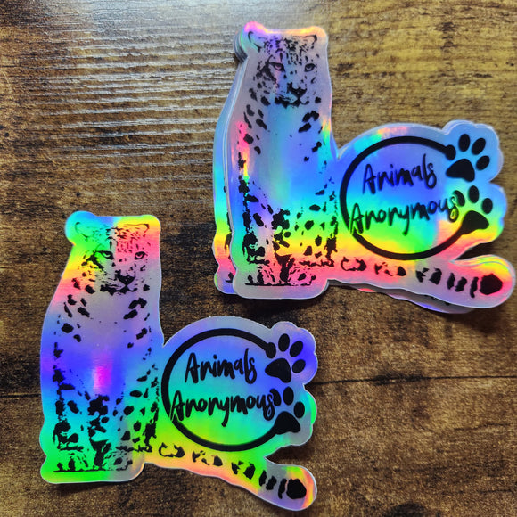 Snow Leopard Sticker HOLOGRAPHIC