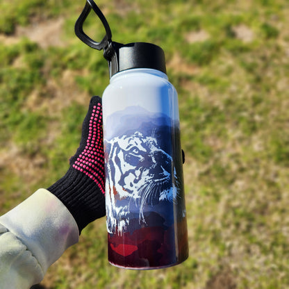 Tiger Face - Find me Where the Wild Things are Black and Orange - 32oz Water Bottle (Made to Order)