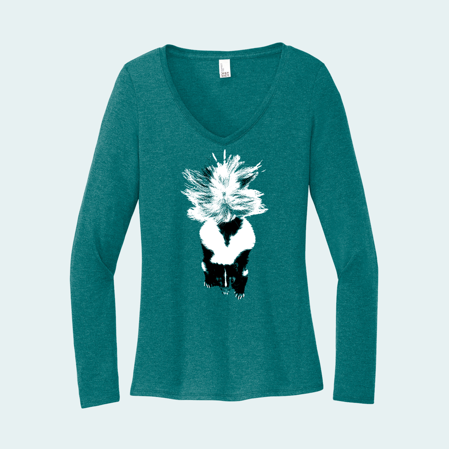 Striped Skunk (Limited Edition for December) Women's Long Sleeve V-Neck Tee