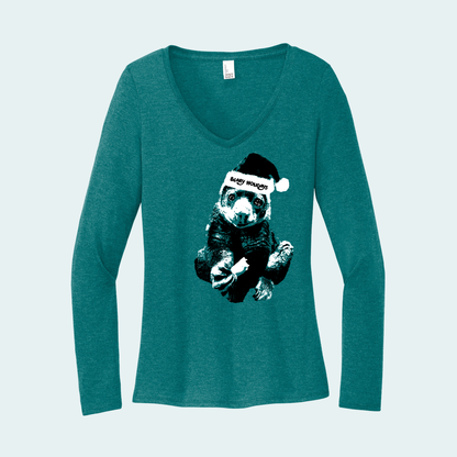 Bear Cuscus (Fundraiser for Memphis AAZK) (Limited Edition for December) Women's Long Sleeve V-Neck Tee