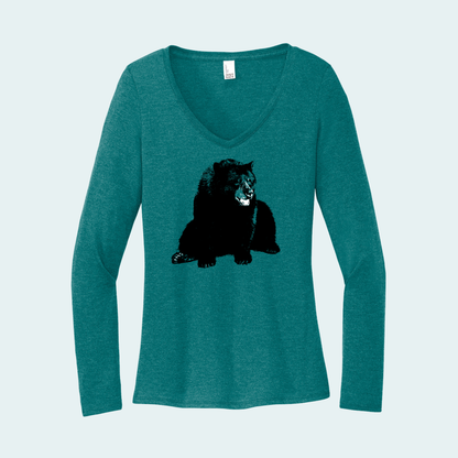 Black Bear (Limited Edition for December) Women's Long Sleeve V-Neck Tee