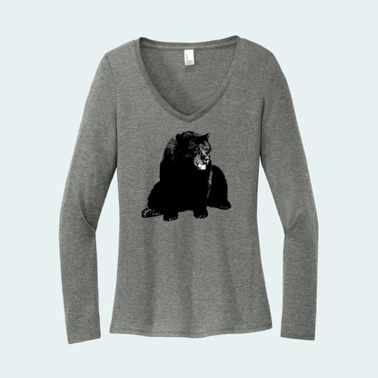 Black Bear (Limited Edition for December) Women's Long Sleeve V-Neck Tee