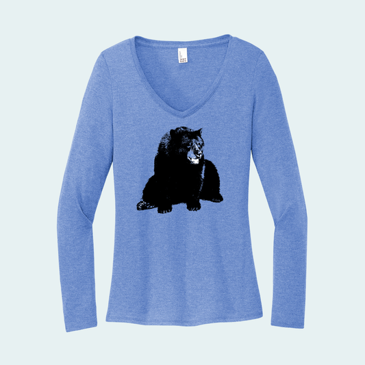 Black Bear (Limited Edition for December) Women's Long Sleeve V-Neck Tee