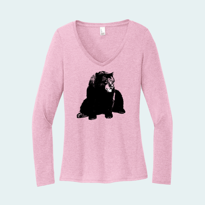 Black Bear (Limited Edition for December) Women's Long Sleeve V-Neck Tee