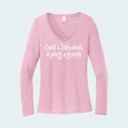 Once a Zookeeper Always a Keeper (Limited Edition for December) Women's Long Sleeve V-Neck Tee