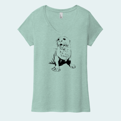 Giant River Otter (Limited Edition for July) Women's V-Neck Tee