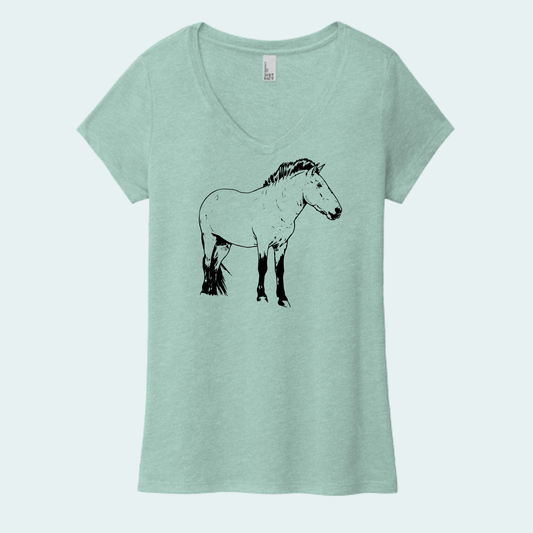 Przewalski's Horse (Limited Edition for July) Women's V-Neck Tee