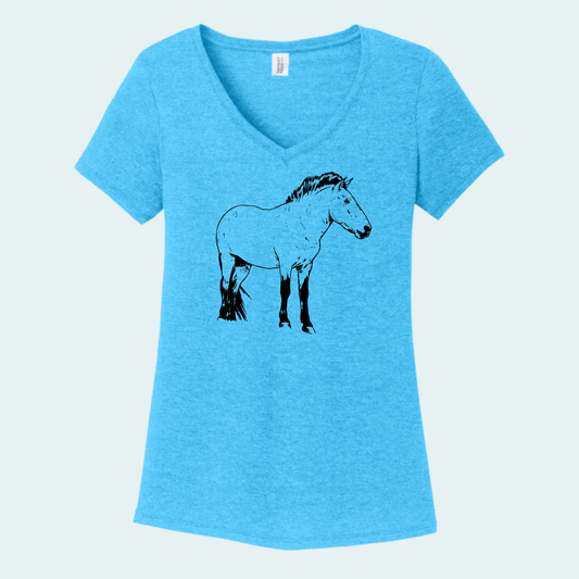 Przewalski's Horse (Limited Edition for July) Women's V-Neck Tee