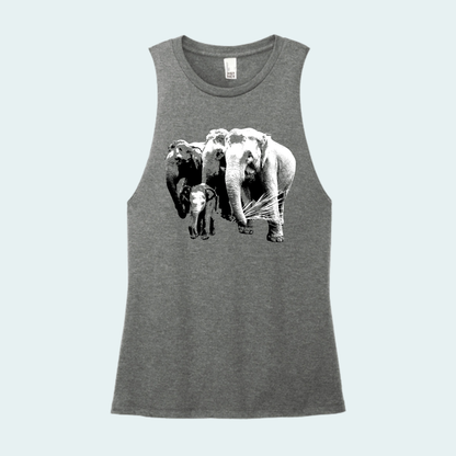 Asian Elephants Fundraiser (Limited Edition for June) Women's Muscle Tank