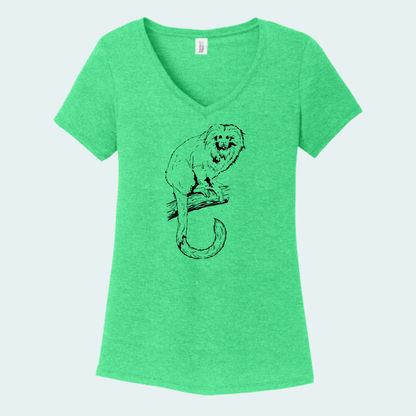 Golden Lion Tamarin (Limited Edition for July) Women's V-Neck Tee