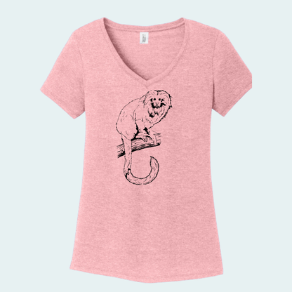 Golden Lion Tamarin (Limited Edition for July) Women's V-Neck Tee