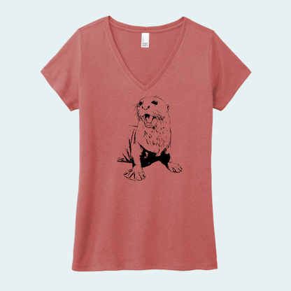 Giant River Otter (Limited Edition for July) Women's V-Neck Tee