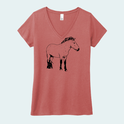 Przewalski's Horse (Limited Edition for July) Women's V-Neck Tee