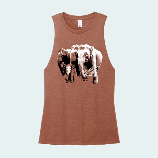 Asian Elephants Fundraiser (Limited Edition for June) Women's Muscle Tank