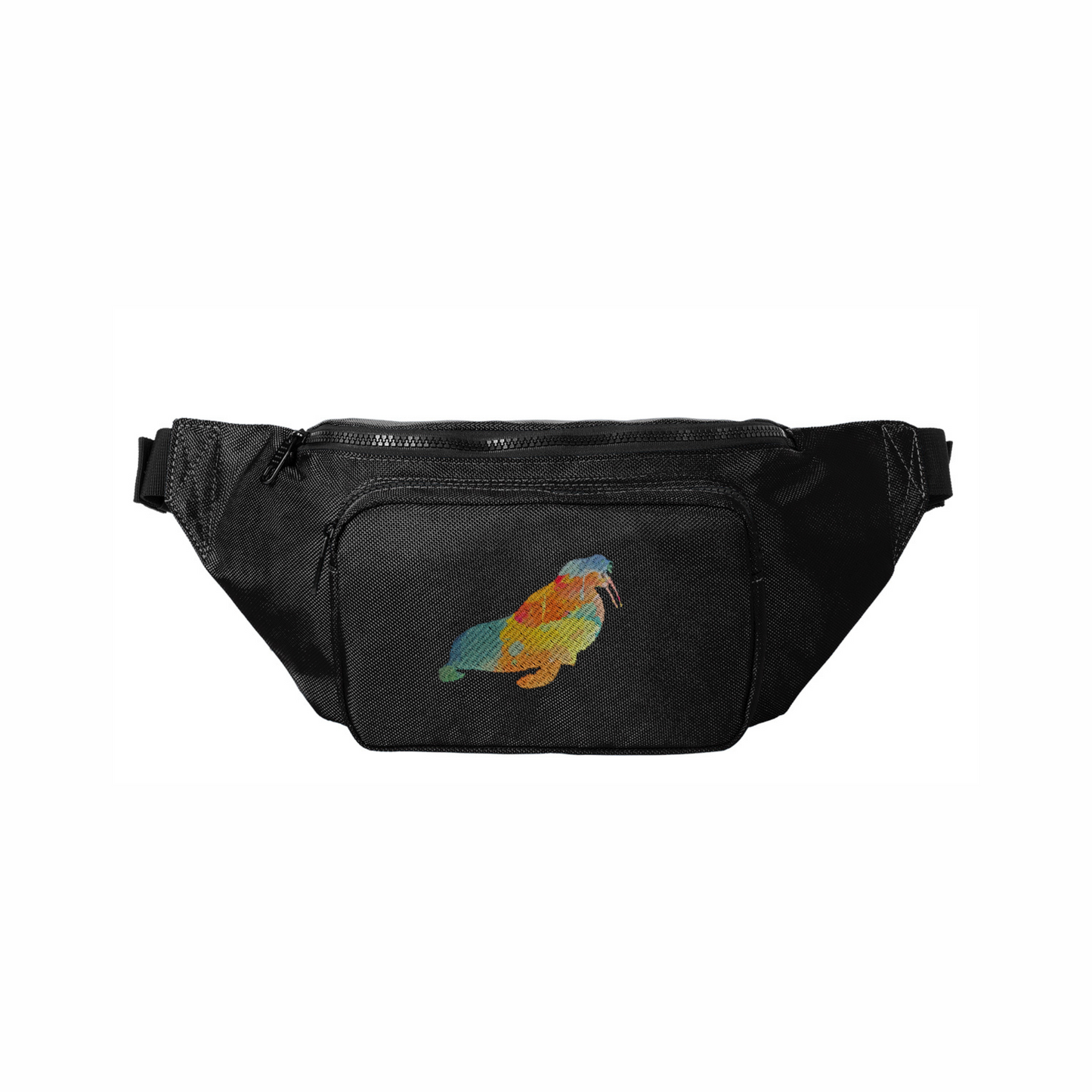 Walrus Rainbow Embroidery - Crossbody Hip Bag