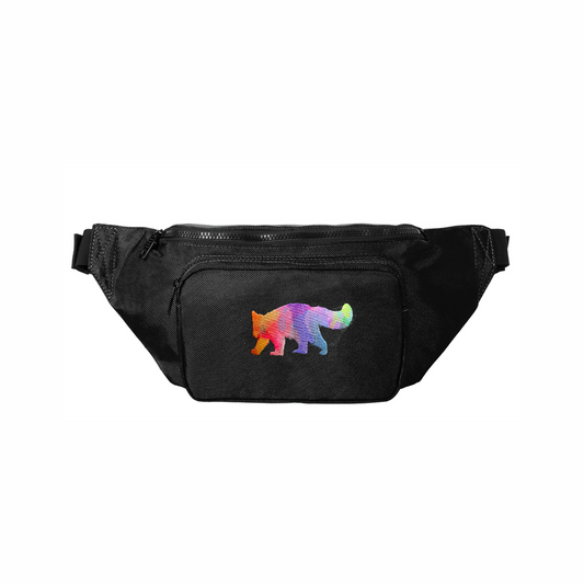 Red Panda Rainbow Embroidery - Crossbody Hip Bag