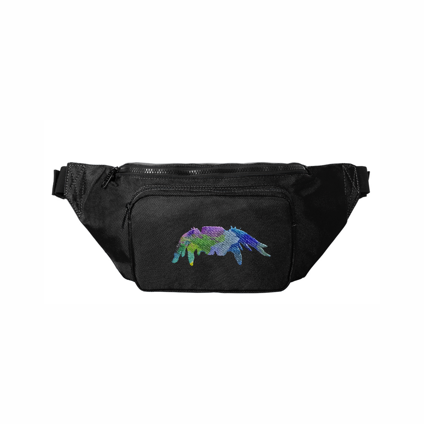 Jumping Spider Rainbow Embroidery - Crossbody Hip Bag