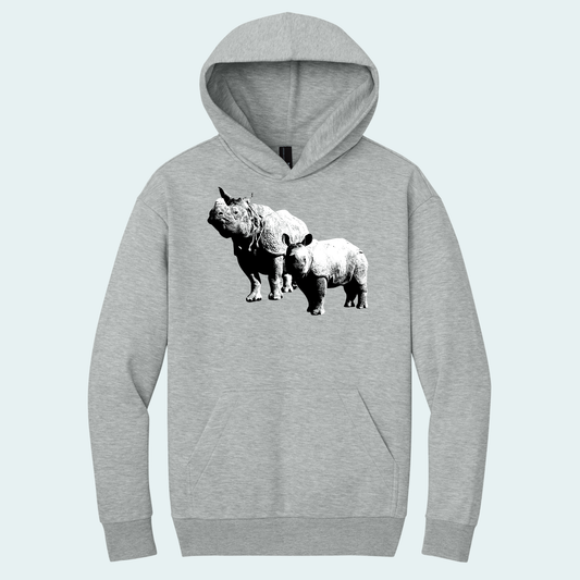 Rhino with Baby (Limited Edition for January) Heavy Hoodie