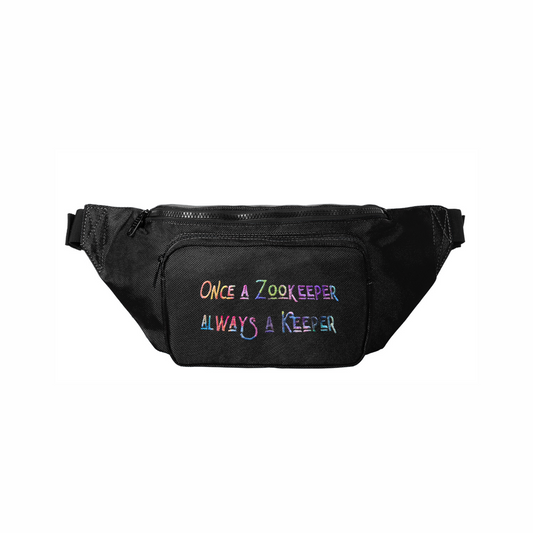 Once a Zookeeper Always a Keeper Rainbow Embroidery - Crossbody Hip Bag