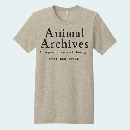 Animal Archives (Anonymous Animal Designs from the Vault) Unisex Bella + Canvas Tee